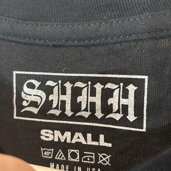 Brand New Shhh doberman fair warning short sleeve crewneck graphic T-shirt black - Picture 3 of 6